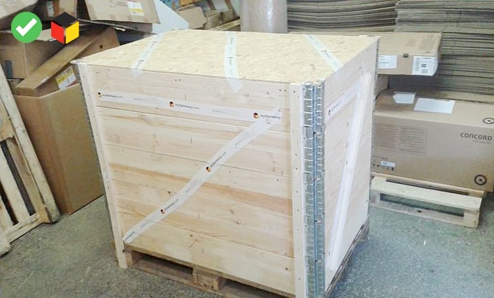 wooden crate for salad machine