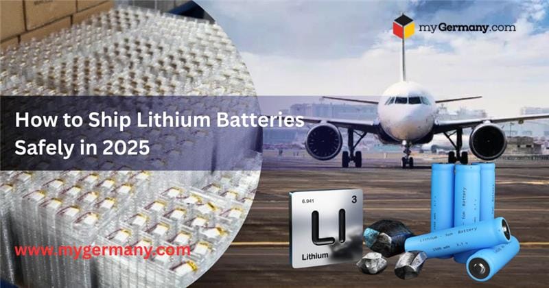 lithium-batteries A visual guide on ordering internationally from Amazon Germany, displaying key features and options on the website